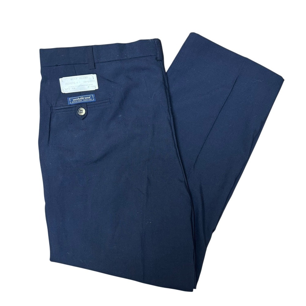True Vintage 1970's NOS Washable Wool Slacks Pants‎ Blue Wear Guard Avril 40xL